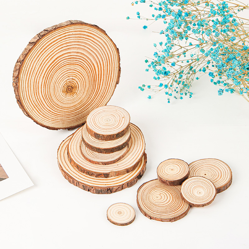 Oud Wood Chip - 5Pcs Natural Pine Round Unfinished Wood