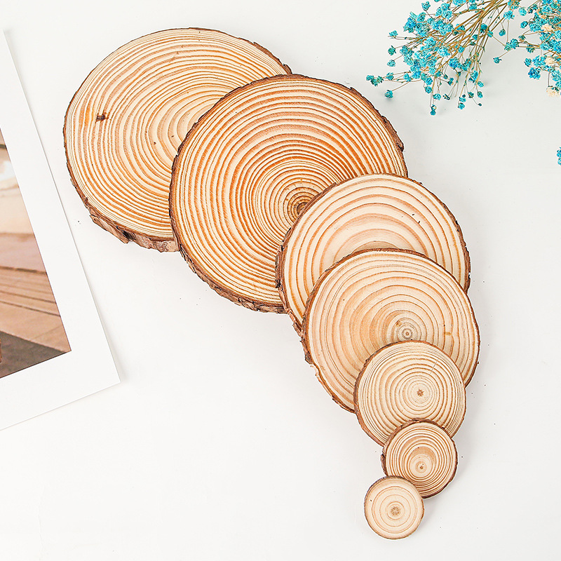 5Pcs Natural Pine Round Unfini - Oud Wood Chip 评论和价格