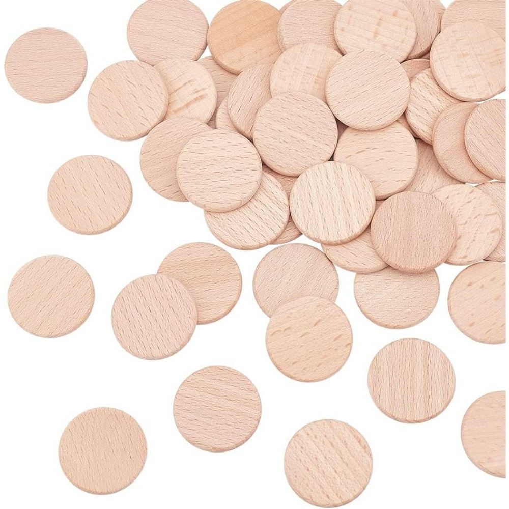 50Pcs 30.5mm Blank Beech Wood  - Oud Wood Chip 评论和价格