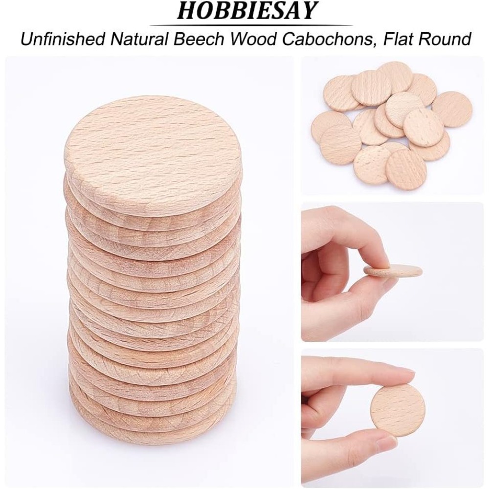 50Pcs 30.5mm Blank Beech Wood  - Oud Wood Chip 评论和价格