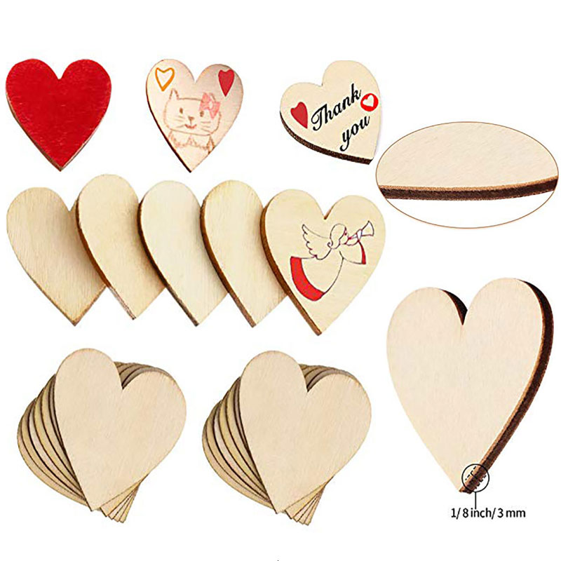 3-100Pcs Unfinished Wooden Hea - Oud Wood Chip 评论和价格