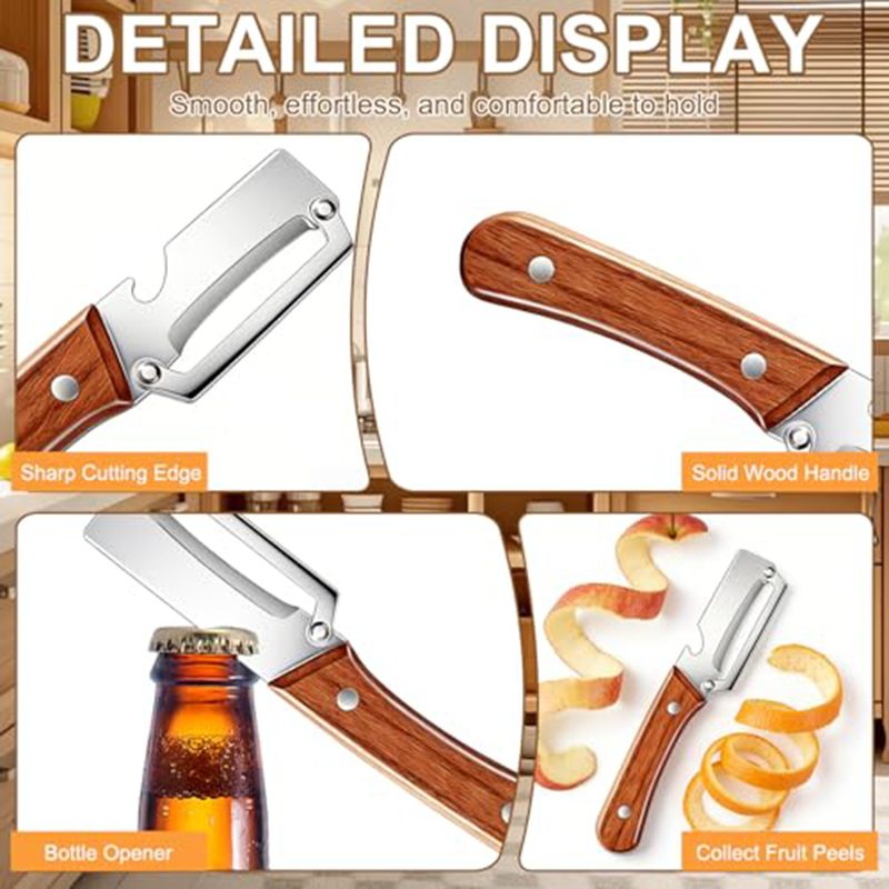 Stainless Steel Kitchen Peeler - Oud Wood Chip 评论和价格