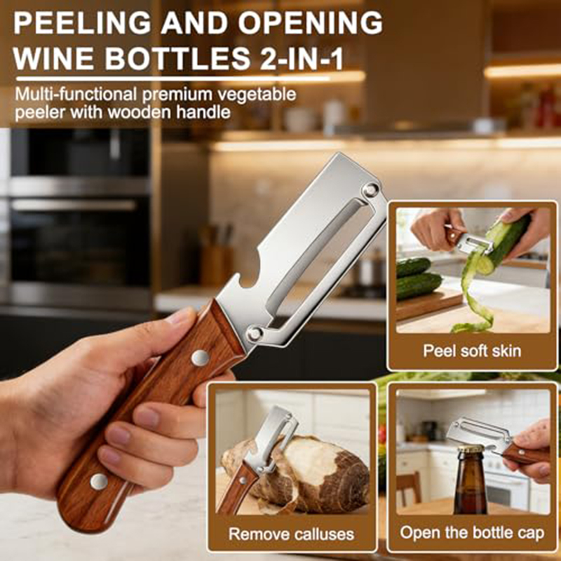 Stainless Steel Kitchen Peeler - Oud Wood Chip 评论和价格