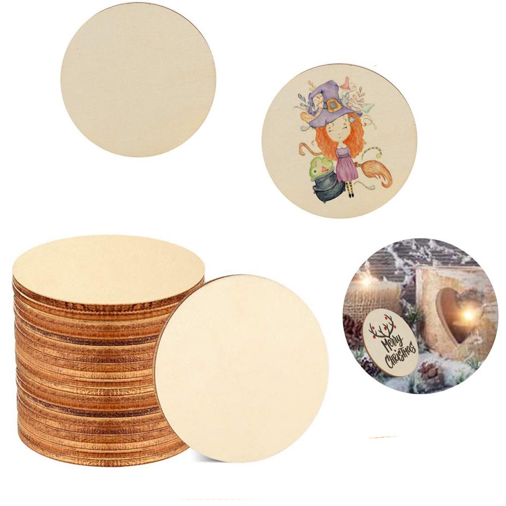 5-100Pcs Unfinished Round Wood - Oud Wood Chip 评论和价格