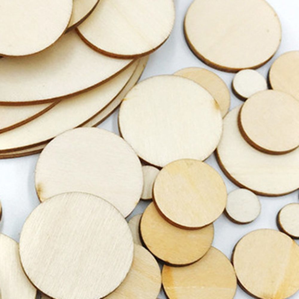 5-100Pcs Unfinished Round Wood - Oud Wood Chip 评论和价格